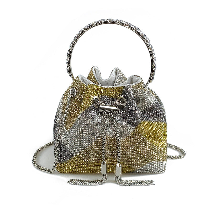 Full-diamond bucket bag