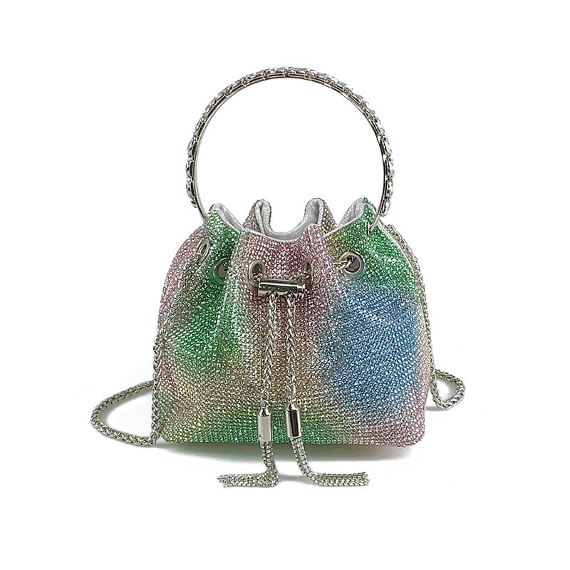 Full-diamond bucket bag