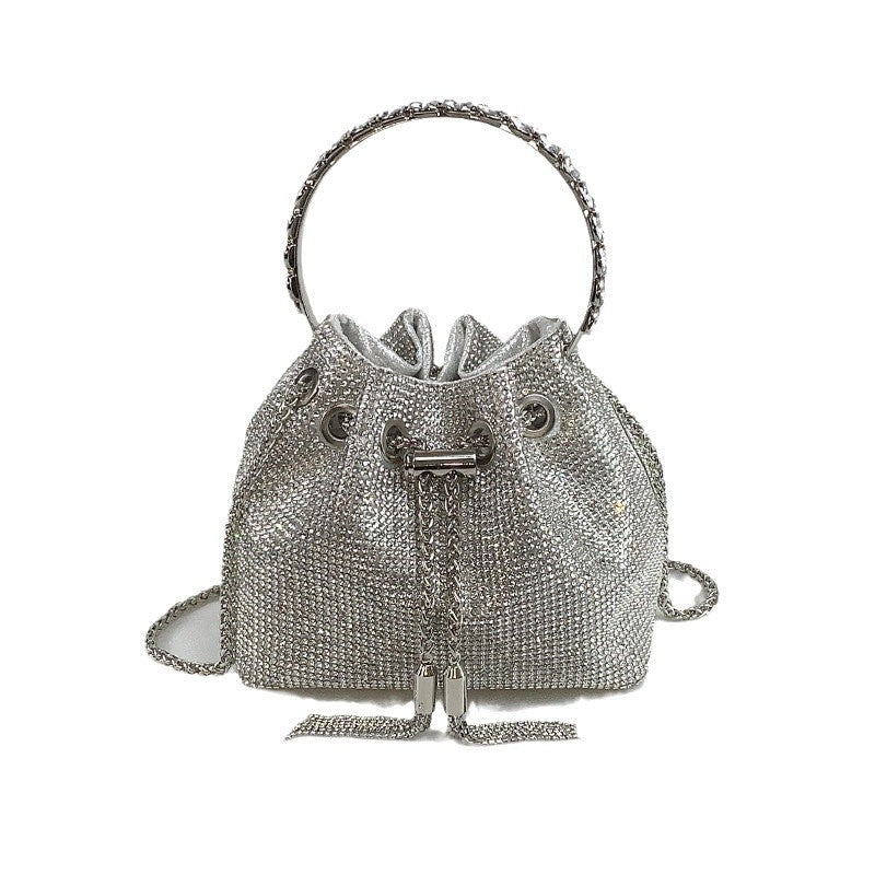 Full-diamond bucket bag