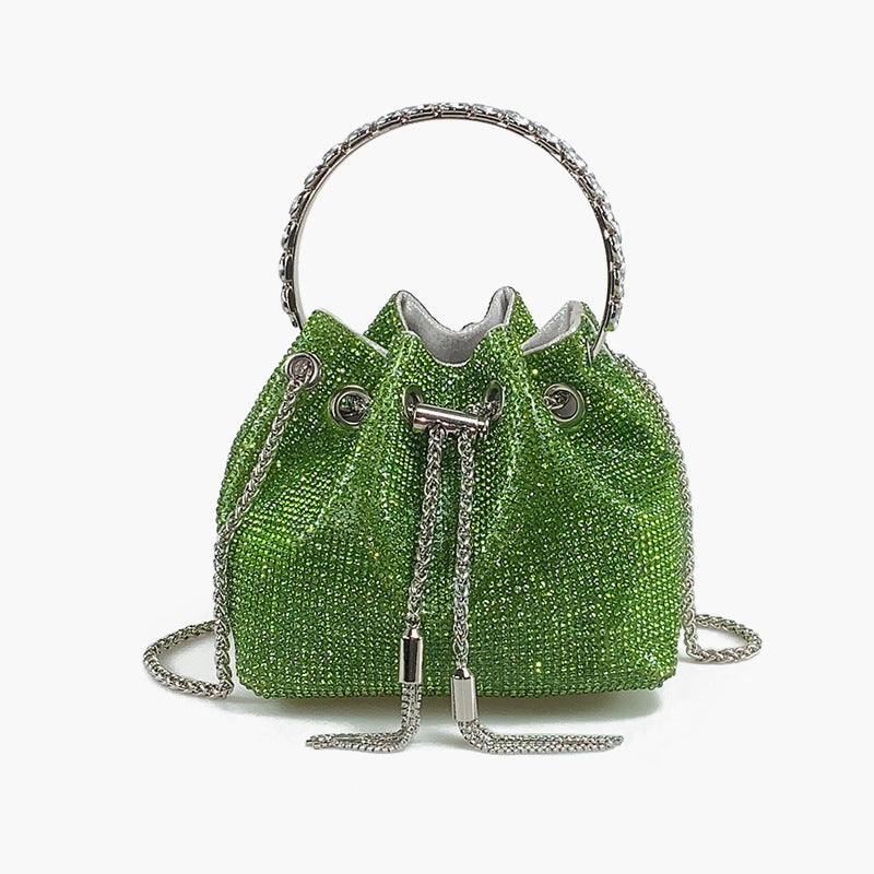 Full-diamond bucket bag