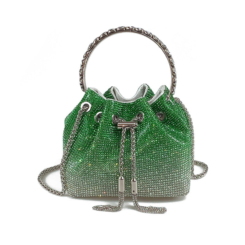 Full-diamond bucket bag